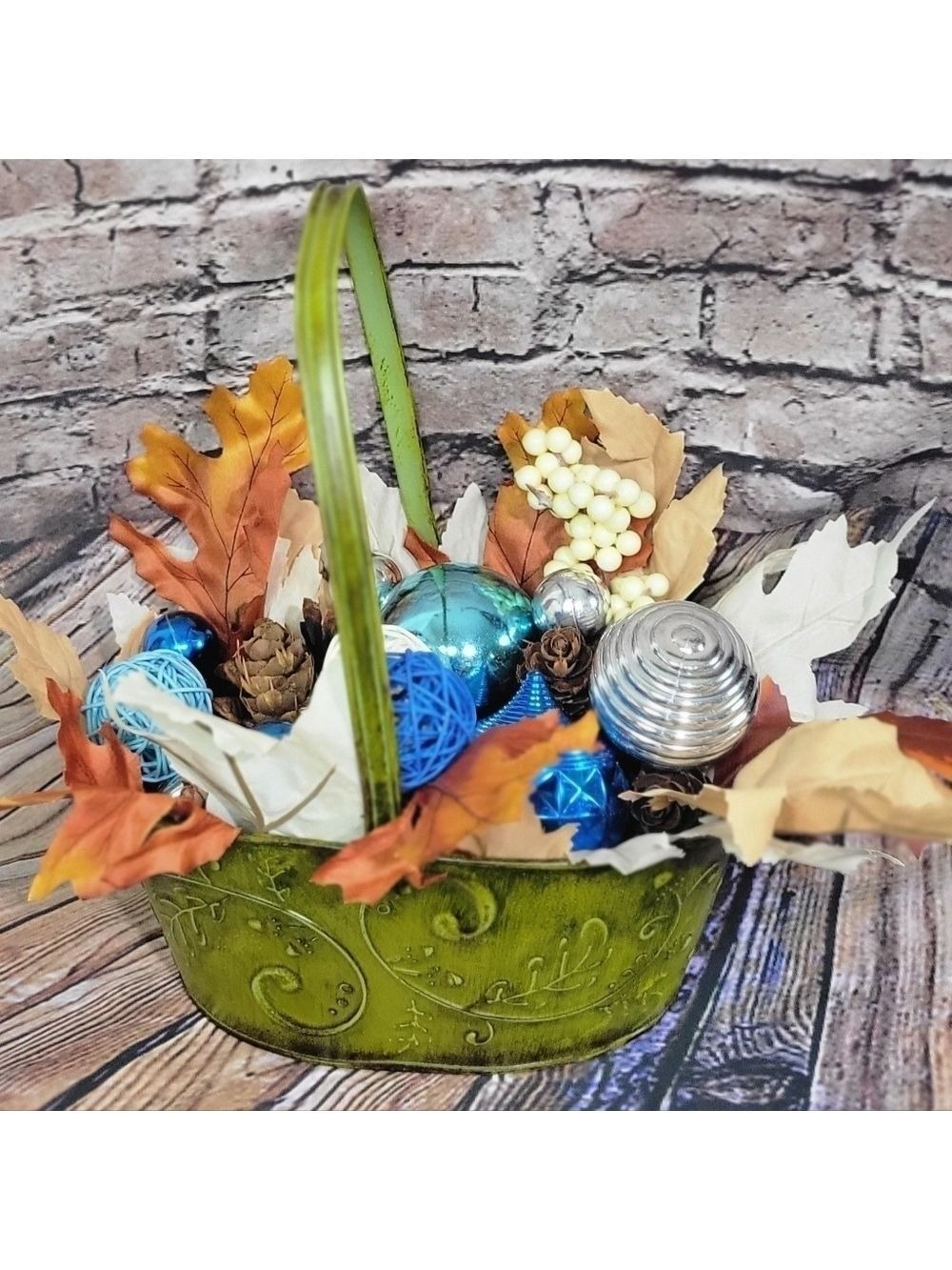 Autumn Fall Decorative Basket Table Centerpiece Decor